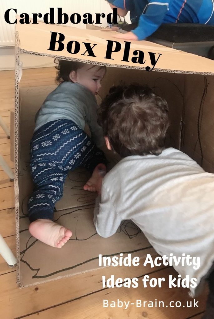 Cardboard box tunnel fun crawling - Inside activities for kids! Rainy day, lockdown, isolation - great play ideas for kids, babies, toddlers, preschool